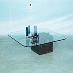 Vintage Italiaans design salontafel 70s Artedi coffee table, Glas, Vierkant, Ophalen of Verzenden, Zo goed als nieuw