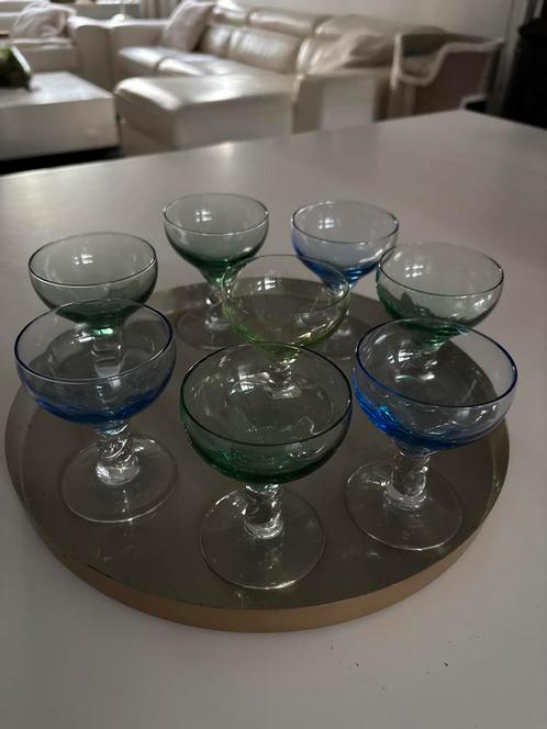 Antieke Likeurglaasjes Set van 8, Antiek en Kunst, Antiek | Glas en Kristal, Ophalen of Verzenden
