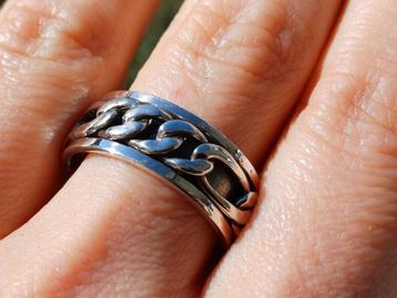 Vanoli 925 zilveren draai / spin ring unisex maat 19,25 21 beschikbaar voor biedingen