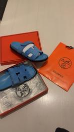 Hermes Slippers Blauw Maat 41 - Compleet!, Kleding | Dames, Schoenen, Ophalen, Zo goed als nieuw, Blauw, Slippers