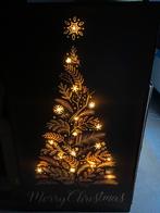 Canvas schilderij kerstboom/Merry Christmas,70x120,verlicht, Ophalen