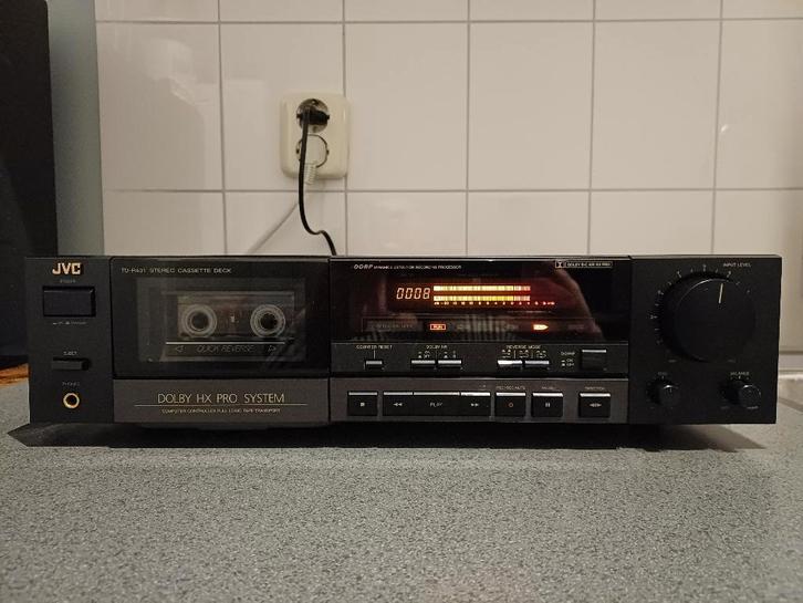 JVC TD-R431 Cassettedeck, Audio, Tv en Foto, Cassettedecks, Enkel, JVC, Auto-reverse, Tiptoetsen, Tape counter, Ophalen