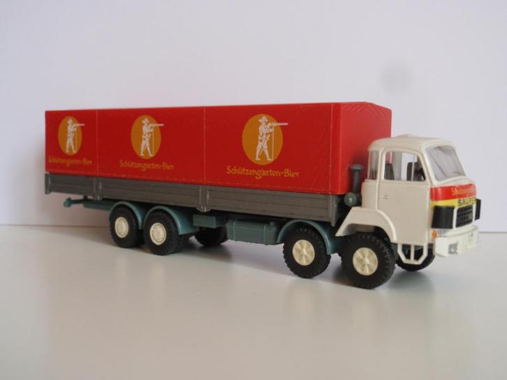ROSKOPF Saurer D330 8x4 huifbak SCHÜTZENGARTEN (CH), Hobby en Vrije tijd, Modelauto's | 1:87, Zo goed als nieuw, Bus of Vrachtwagen