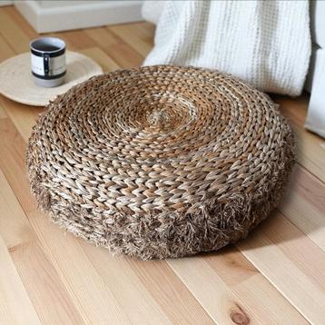 Boho Poef - Riet/Rotan beschikbaar voor biedingen