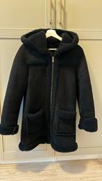 Sandro Shearling Jas - Maat 36 - Zwart, Ophalen of Verzenden, Zo goed als nieuw, Maat 36 (S), Zwart