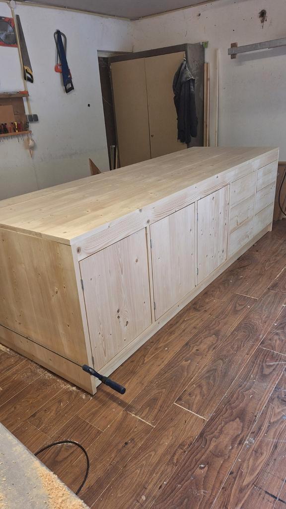 Keukeneiland van terug gedroogd en geschaafd steigerhout, Huis en Inrichting, Keuken | Keukenelementen, Nieuw, Ophalen of Verzenden