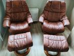 Stressless leren fauteuils kleur cognac, Huis en Inrichting, Fauteuils, Ophalen, Zo goed als nieuw