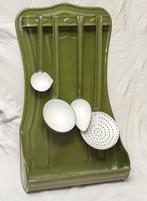 Donkergroen met gouden bies emaille lepelrek, Ophalen of Verzenden