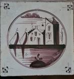 Mangaanpaarse oude schouw-tegel, Antiek en Kunst, Ophalen