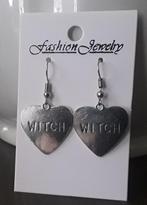 Oorbellen witch, heks, hart, halloween, Sieraden, Tassen en Uiterlijk, Overige materialen, Hangers, Nieuw, Ophalen of Verzenden