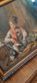 Antiek poes poezen schilderij prent lijst poezenschilderij, Antiek en Kunst, Ophalen