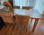 Massief Teak Eetkamertafel - Cognac - 220cm, Huis en Inrichting, Ophalen, Gebruikt, 100 tot 150 cm, 200 cm of meer