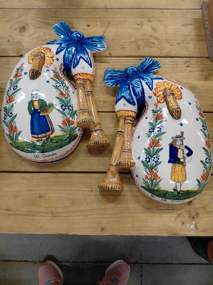 Delfts Blauw Doedelzak Wanddecoratie Set, Antiek en Kunst, Antiek | Wandborden en Tegels, Ophalen of Verzenden