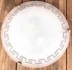 MOOIE GROTE GRIEKSE PLAFONIÈRE. DOORSNEE 40 CM., Huis en Inrichting, Lampen | Plafondlampen, Ophalen of Verzenden, Gebruikt, Glas