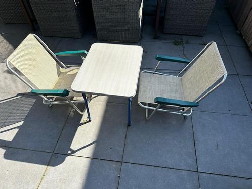 Klapstoeltjes en verstelbare tafel (kamperen), Caravans en Kamperen, Kampeermeubelen, Gebruikt, Campingstoel, Ophalen