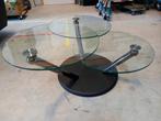 Glazen design salontafel, Huis en Inrichting, Tafels | Salontafels, Ophalen, 50 tot 100 cm, Rond, 50 tot 100 cm