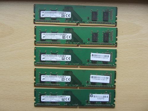 5x Micron 4GB PC4-19200 DDR4-2400MHz non-ECC Unbuffered CL17, Computers en Software, RAM geheugen, Zo goed als nieuw, Desktop