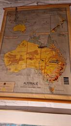 Vintage Schoolplaat Australië - Dijkstra's Uitgeverij, Antiek en Kunst, Antiek | Schoolplaten, Ophalen of Verzenden, Aardrijkskunde