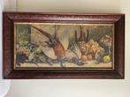 Stilleven met fruit en Wild in oude Lijst, Antiek en Kunst, Kunst | Schilderijen | Klassiek, Ophalen of Verzenden