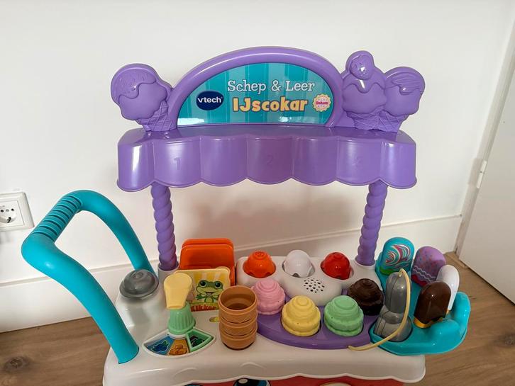 Vtech Schep & Leer IJscokar, Kinderen en Baby's, Speelgoed | Speelkeukens, Zo goed als nieuw, Speelkeuken, Kunststof, Ophalen