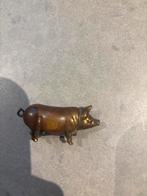 Klein varkensbeeldje - Vintage erfstuk, Brons, Gebruikt, Bruin, Minder dan 4 cm