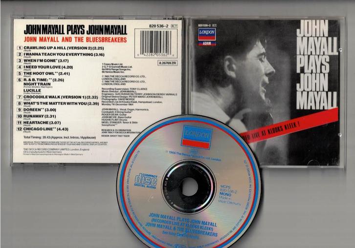 JOHN MAYALL CD Plays John Mayall, Cd's en Dvd's, Cd's | Jazz en Blues, Zo goed als nieuw, Blues, 1980 tot heden, Ophalen of Verzenden