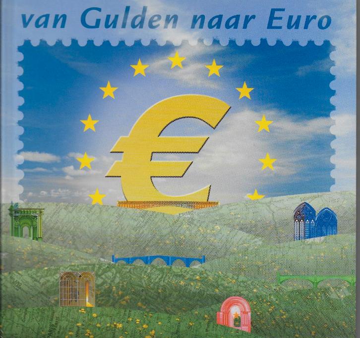 Thema boek Van gulden naar Euro, incl de postzegels, Postzegels en Munten, Postzegels | Nederland, Postfris, Na 1940, Ophalen of Verzenden