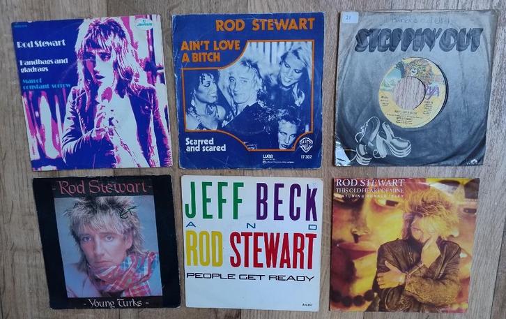 18x 45 toeren plaatjes ROD STEWART ( singles ), Cd's en Dvd's, Vinyl Singles, Single, Pop, 7 inch, Ophalen of Verzenden