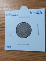 Vaticaanstad 10 soldi 1868 zilver, Postzegels en Munten, Munten | Europa | Niet-Euromunten, Ophalen of Verzenden, Overige landen