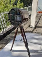 Bronzen Zoeklicht op standaard, Huis en Inrichting, Lampen | Vloerlampen, Verzenden, Zo goed als nieuw, Glas, Minder dan 100 cm