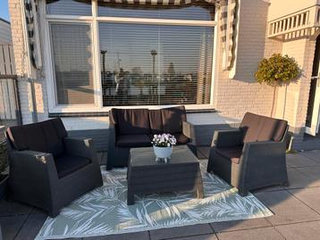Tuinset - Bank & 2 Stoelen + kussens beschikbaar voor biedingen