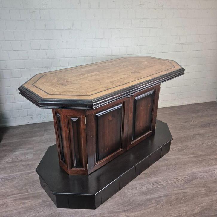 26093 Minibar Statafel Eiken Mahonie 1,80 m, Huis en Inrichting, Tafels | Statafels, Nieuw, Ophalen of Verzenden