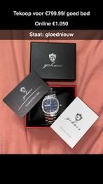 Gohuos Lémanor Diamare Blue Horloge, Sieraden, Tassen en Uiterlijk, Horloges | Heren, Staal, Staal, Polshorloge, Nieuw