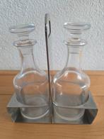 Italiaans olie en azijn set in RVS houder, Ophalen, Gebruikt