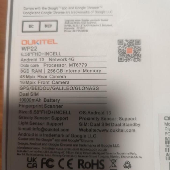 Oukitel WP22 - Nieuwstaat!, Telecommunicatie, Mobiele telefoons | Overige merken, Nieuw, Zonder abonnement, Zonder simlock, Klassiek of Candybar