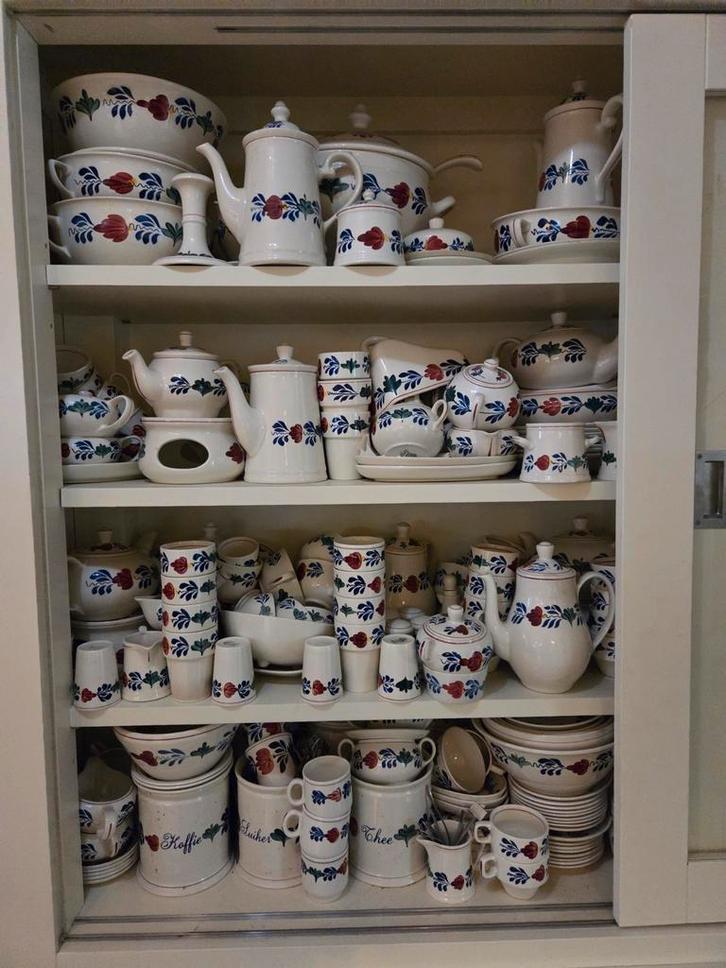 Boerenbont Servies Collectie, Huis en Inrichting, Keuken | Servies, Gebruikt, Compleet servies, Boerenbont, Aardewerk, Ophalen