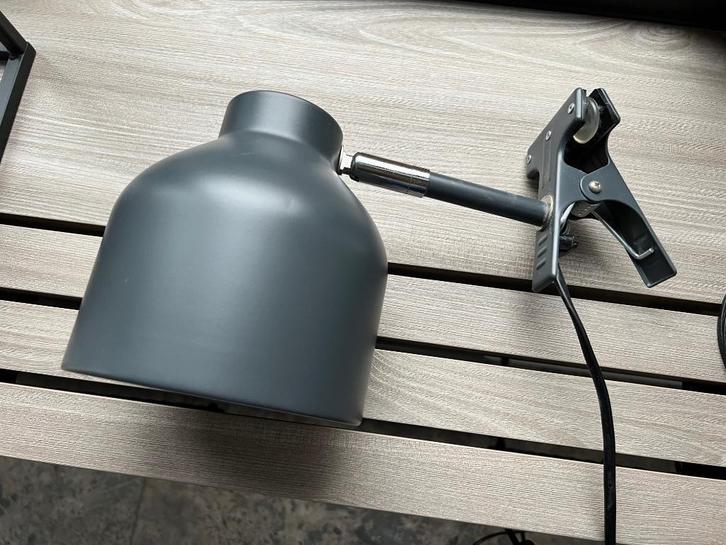 Grote KLEMSPOT ø13 cm, antra inclusief ledlamp. E14 max12 W, Huis en Inrichting, Lampen | Hanglampen, Zo goed als nieuw, Minder dan 50 cm