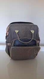 Mooie grijze luiertas met uitvouwbaar bedje, Ophalen of Verzenden, Zo goed als nieuw, Rugzak