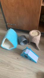 Hamsterspeelset met stoffen hutje, tunnel en huisjes, Ophalen, Zo goed als nieuw
