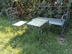 SIERLIJK ANTIEK BROCANT TUINSET TUINBANK TUINSTOEL TUINTAFEL, Ophalen, Overige materialen, Gebruikt, Bank