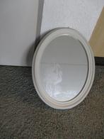 Ovaal ronde spiegel met lijst  geëtste flamingo's Boho stijl, Ophalen, Minder dan 50 cm, Zo goed als nieuw, Minder dan 100 cm