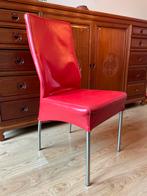 Set van 4 rood lederen stoelen, zeer stevige kwaliteit, Huis en Inrichting, Stoelen, Verzenden, Gebruikt, Rood, Vijf, Zes of meer stoelen