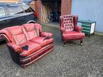 Chesterfield bank, Gebruikt, Tweepersoons, 75 tot 100 cm, Ophalen of Verzenden