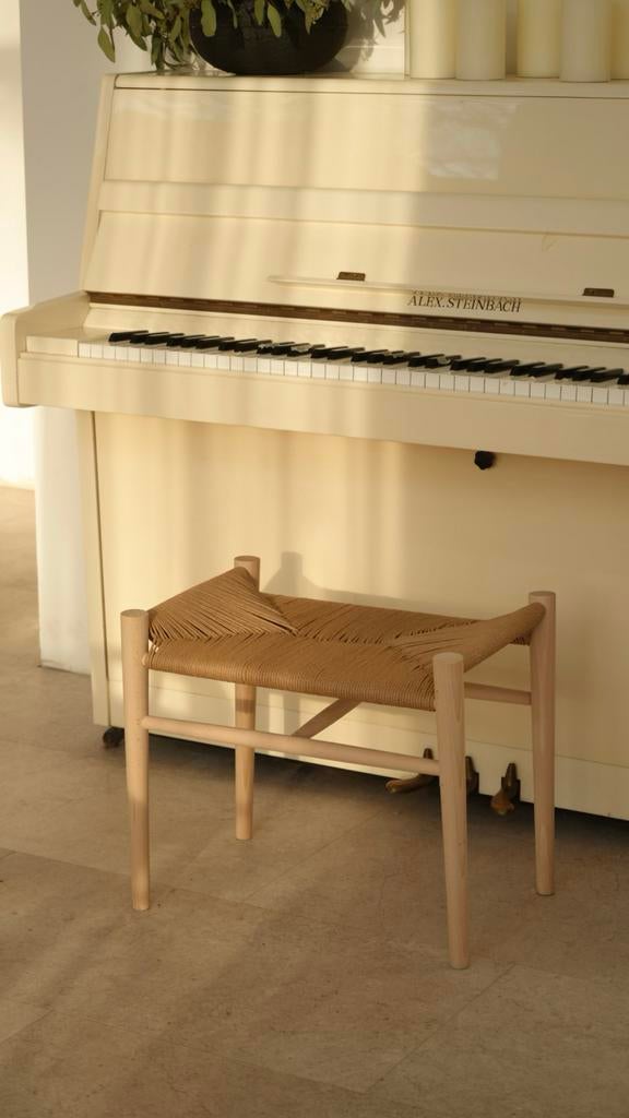 Handgemaakt design krukje van beuken en Deens papiertouw, Bruin, Nieuw, Ophalen of Verzenden, Eén