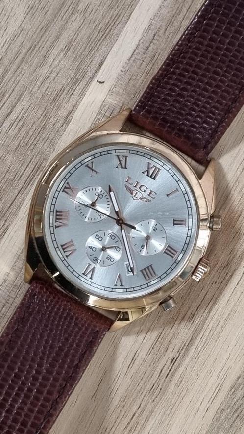 Stoer Heren quartz horloge (Lige), Sieraden, Tassen en Uiterlijk, Horloges | Heren, Zo goed als nieuw, Polshorloge, Overige merken