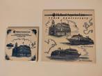 2 Blue Delft tegels Holland America Line Royal Goedewaagen, Ophalen of Verzenden