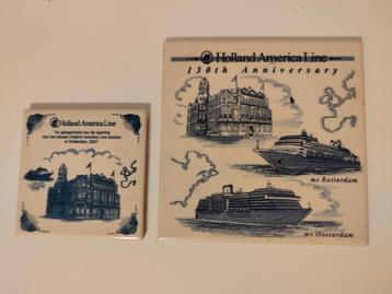 2 Blue Delft tegels Holland America Line Royal Goedewaagen beschikbaar voor biedingen
