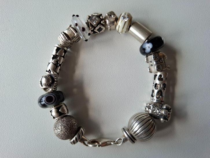Zilveren Trollbeads armband, Sieraden, Tassen en Uiterlijk, Armbanden, Zo goed als nieuw, Zilver, Zilver, Met bedels of kralen