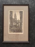 ets Jacobuskerk uit een steeg Den Haag, P. Matthes rond 1930, Antiek en Kunst, Kunst | Etsen en Gravures, Verzenden