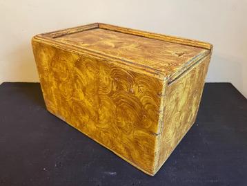 oud Hollandse Kist Doos Hout met schuifdeksel beschikbaar voor biedingen